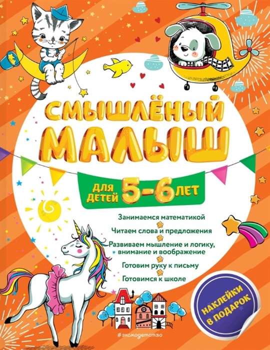 Смышлёный малыш: для детей 5-6 лет (с наклейками)