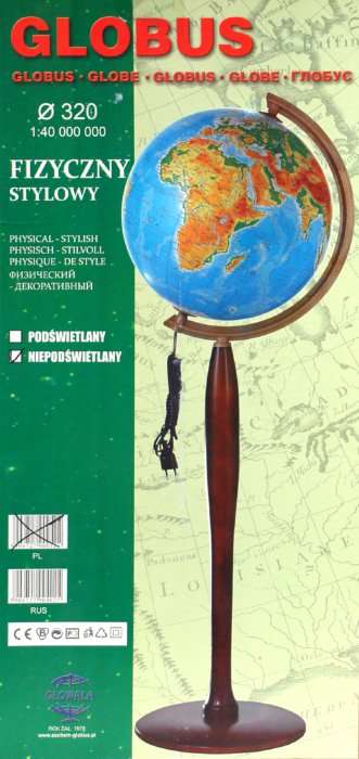 Глобус физико-географический d=320 мм, напольный