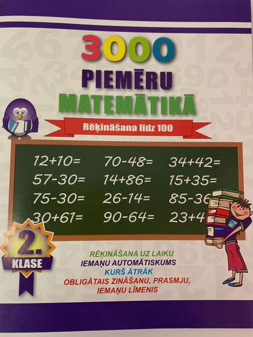 Burtnīca 3000 piemēru matemātikāRēķināšana līdz 100 2. klase