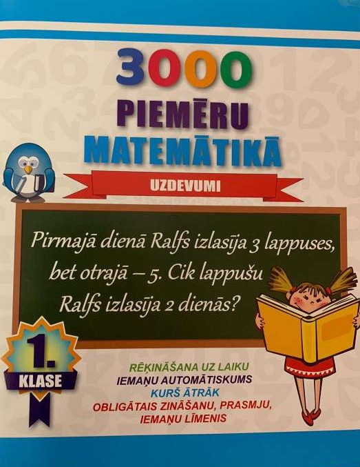 Burtnīca 3000 piemēru matemātikāUzdevumi 1.klase