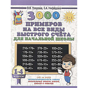 3000 примеров на все виды быстрого счёта в начальной школе. Самая эффективная подготовка в ВПР
