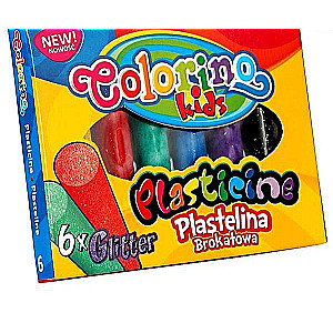 Пластилин COLORINO с блёстками, 6 цветов