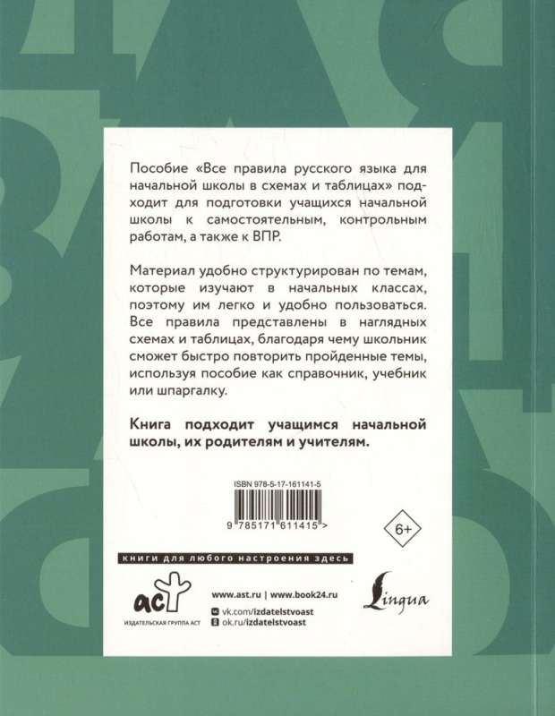 Все правила русского языка для начальной школы в схемах и таблицах