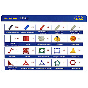 Развивающий конструктор - Klikko. Металлический кейс: 652 детали