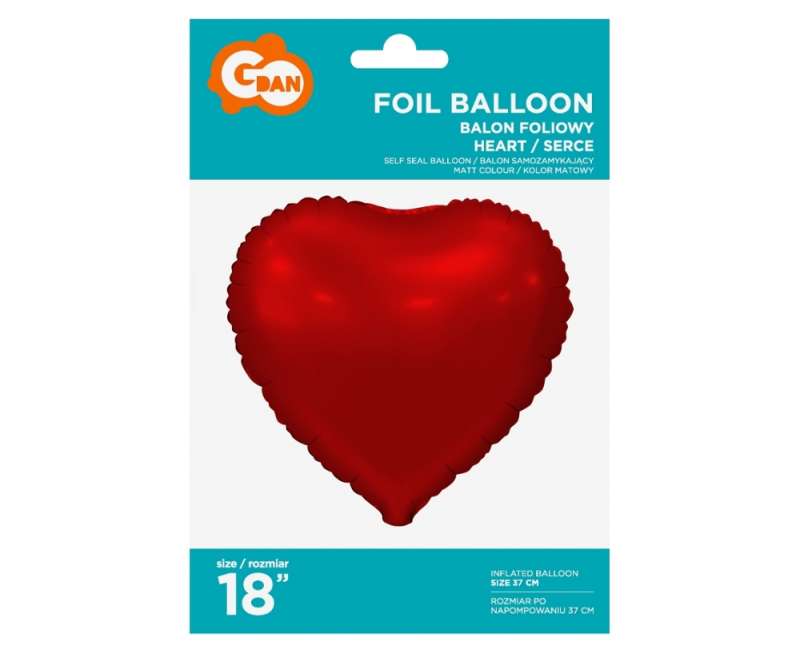 Foil balloon 18 - Heart, matte