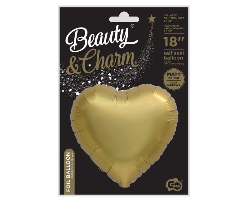 Foil balloon 18 - Golden Heart, matte