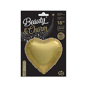 Foil balloon 18 - Golden Heart, matte