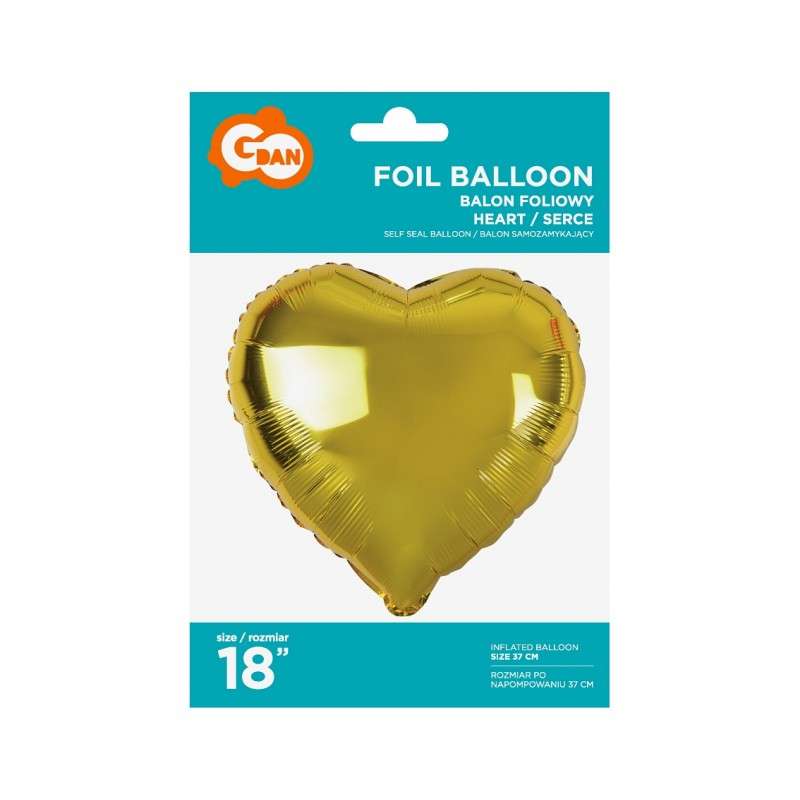 Foil Ball 18 - Golden Heart