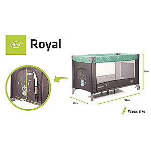 4BABY ROYAL Дорожная кроватка с открывающимся бортиком - зеленая