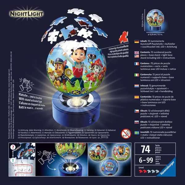 3D пазл Paw Patrol, ночник