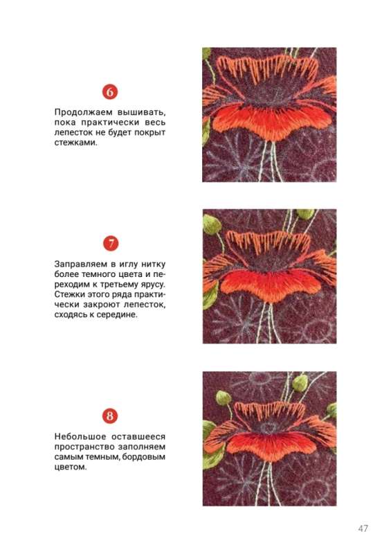 Вышивка гладью. Мастер-класс по созданию узора шерстяным мулине