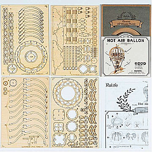 Деревянный 3D пазл ROBOTIME Воздушный шар, 140 деталей