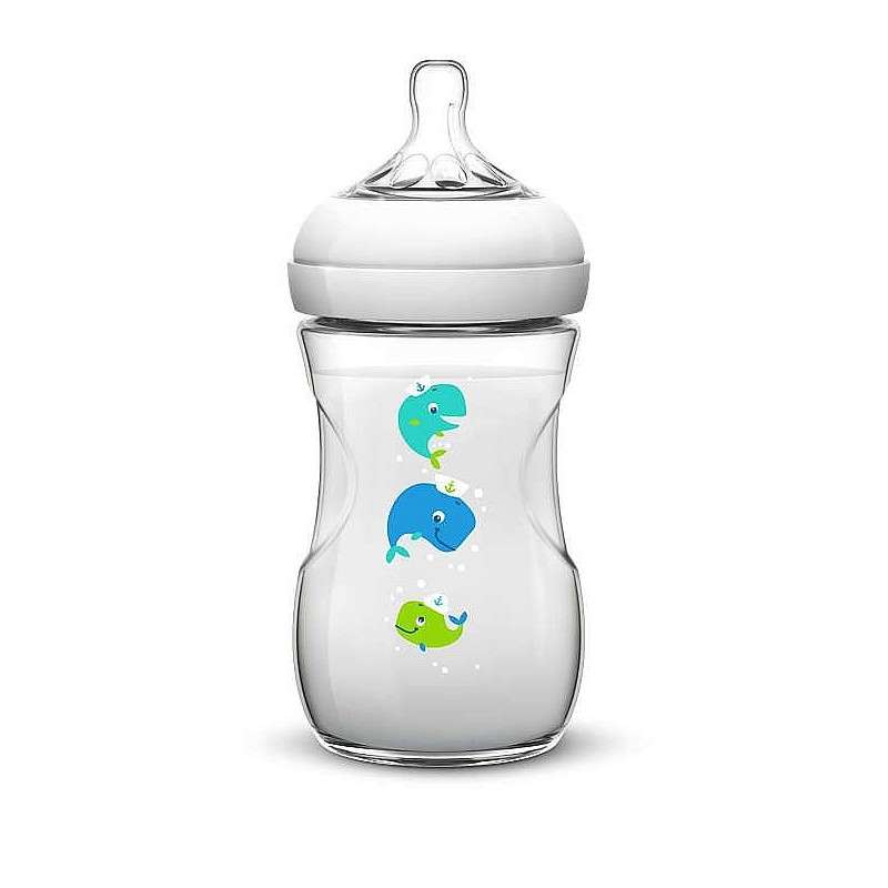 Philips Avent бутылочка для кормления Natural Whale 260 ml, 1M+