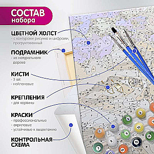 Картина по номерам  40х50 Цветной холст ВЕТЕР С МОРЯ  28 цветов 