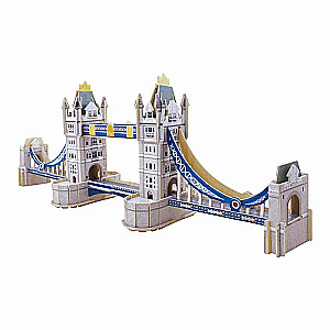 Деревянный пазл с цветной бумагой Tower Bridge