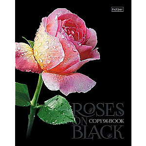 Тетрадь 96л А5 клетка Roses on black