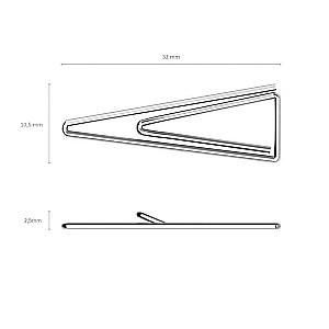 Скрепки металлические никелированные ErichKrause треугольные, 32мм