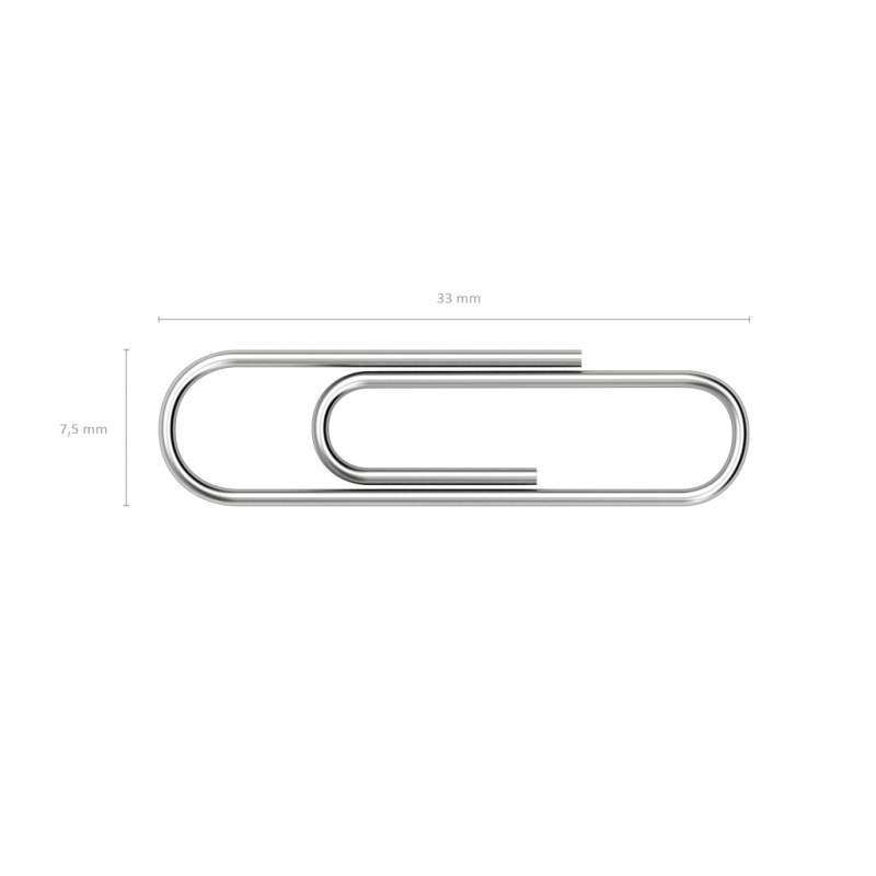 Скрепки металлические оцинкованные ErichKrause, 33мм