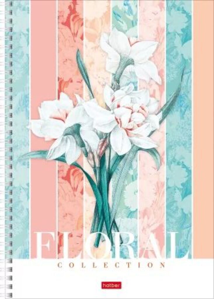 Notebook &quot;Floral collection&quot; 4 designs per block