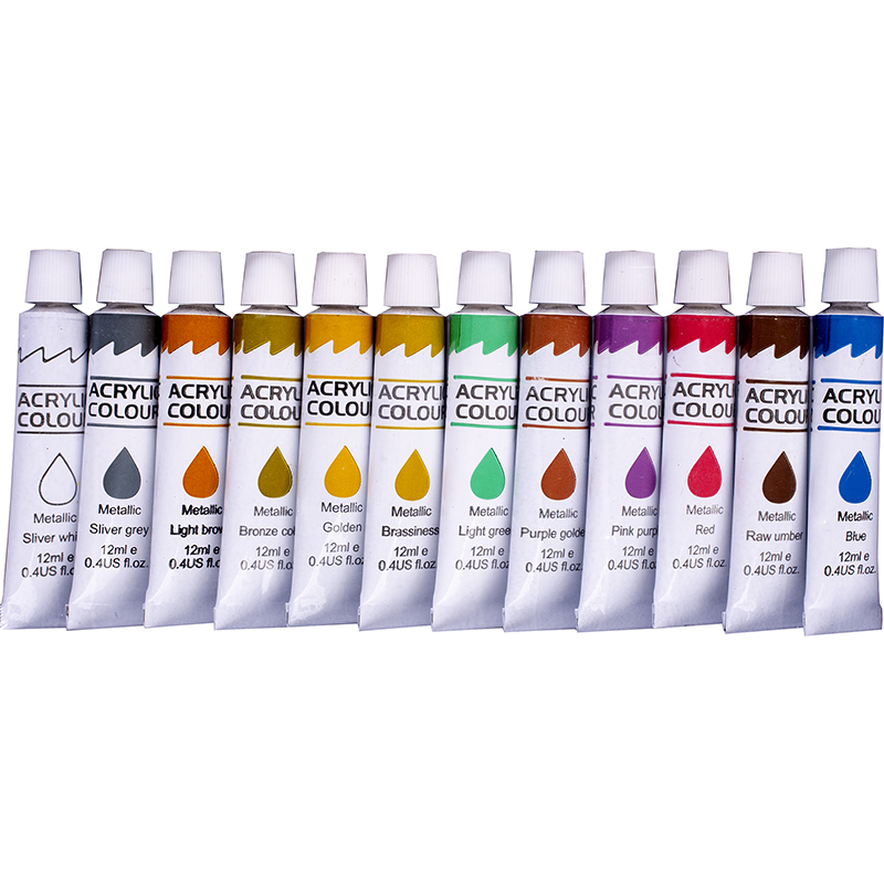 Acrylic paints Centrum Metallic - 12 colors x 12 ml