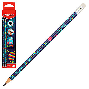 Pencil with eraser MAPED Pixel Party HB