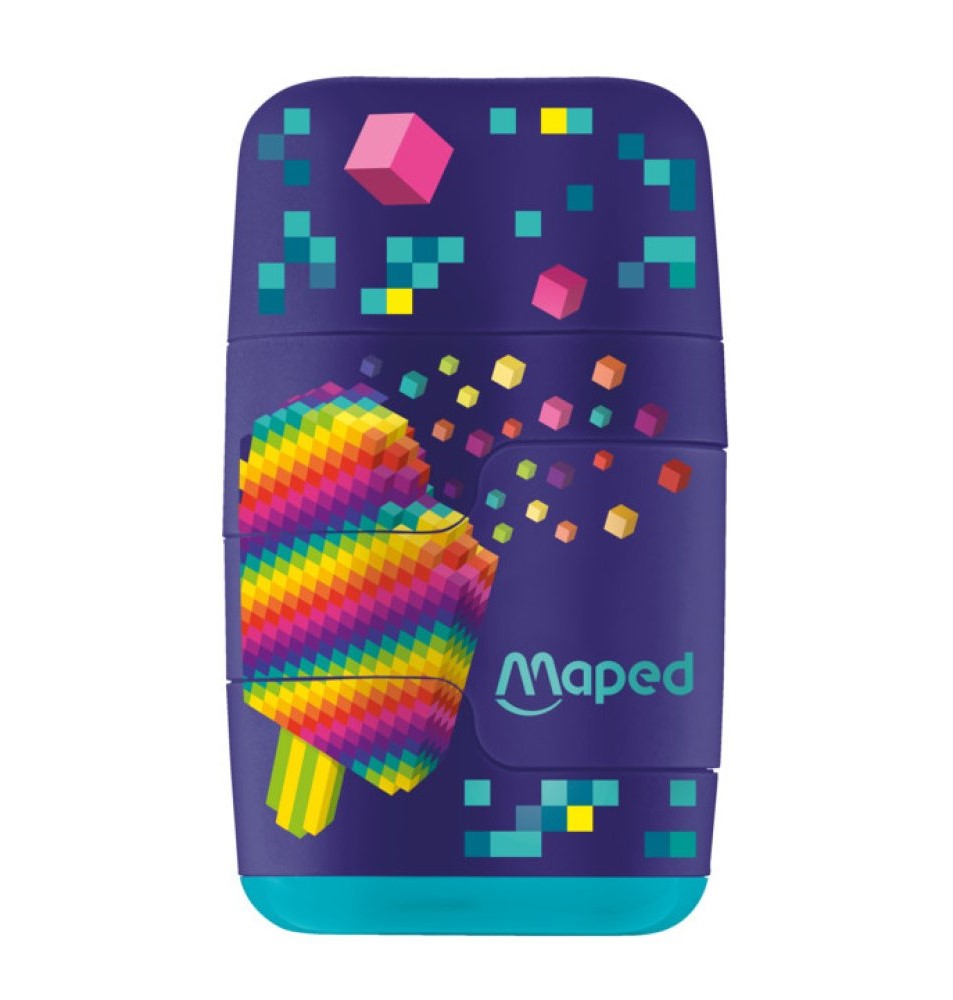 Sharpener with container + eraser MAPED Pixel Party