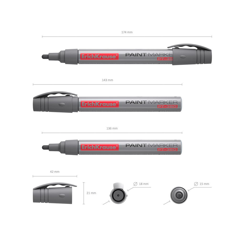 Paint marker ErichKrause PT-350 (silver)