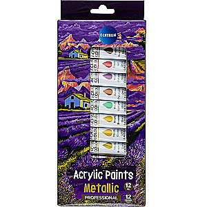 Acrylic paints Centrum Metallic - 12 colors x 12 ml