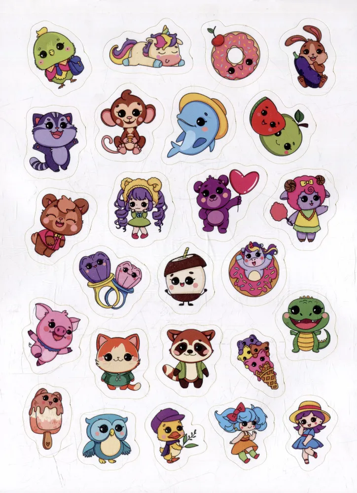 100 stickers. Kawaii