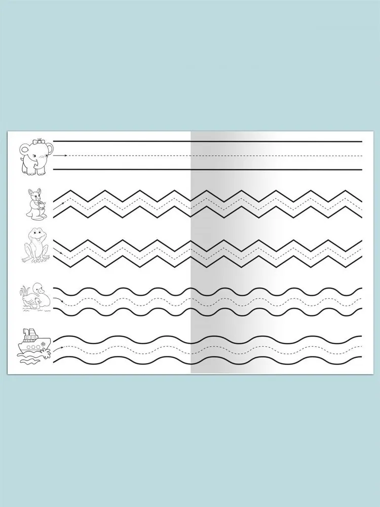 For kindergarten. Copybooks. We trace and draw correctly