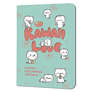 KAWAII LOVE notebook filled with love (mint with cats)