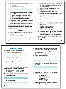 Russian language. 1 class. Testing and control work