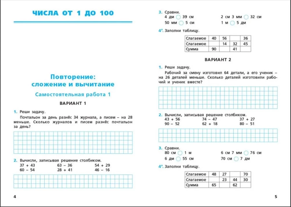 Mathematics. 3rd grade. Independent and control work. Workbook