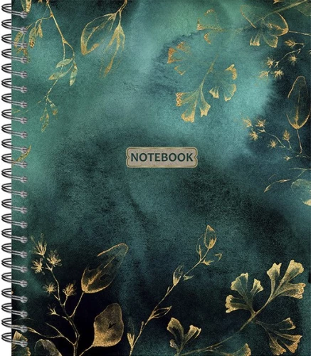 Notebook Gold Floral Pattern