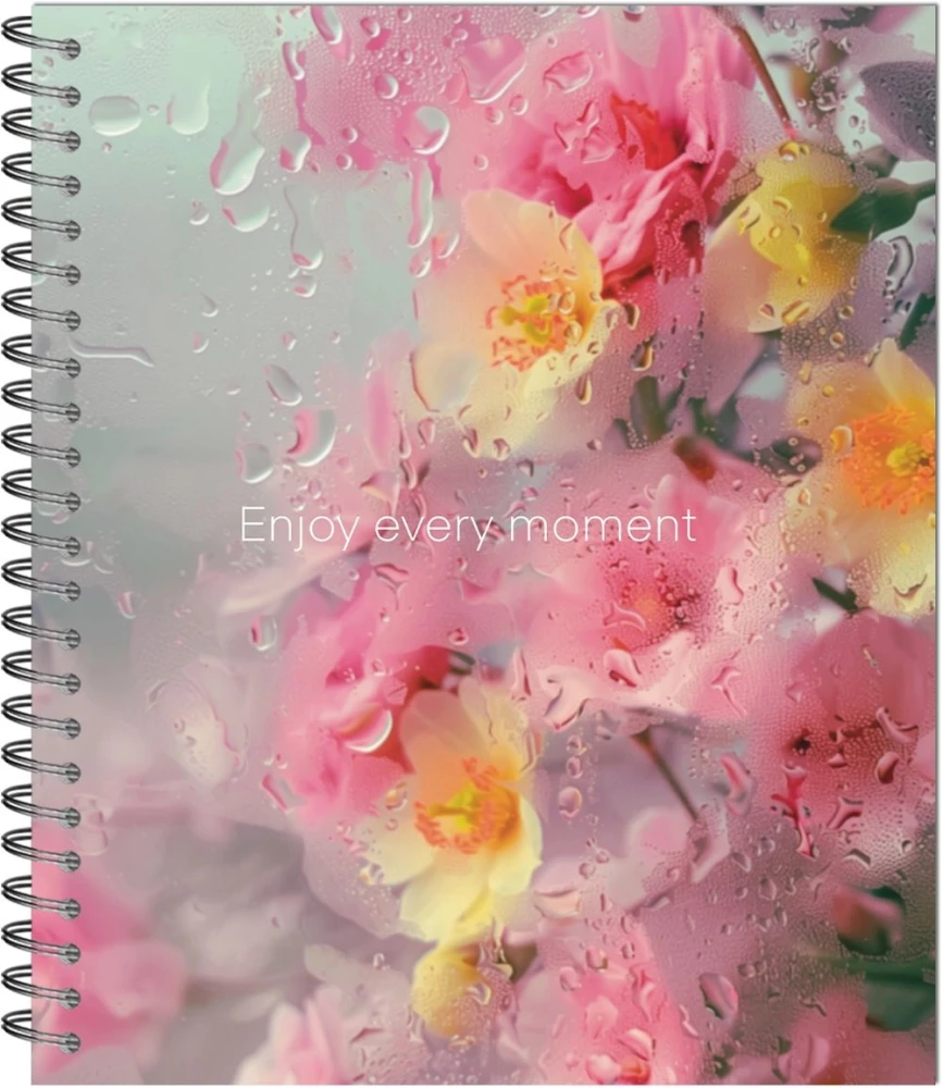 Notebook Flowers behind glass