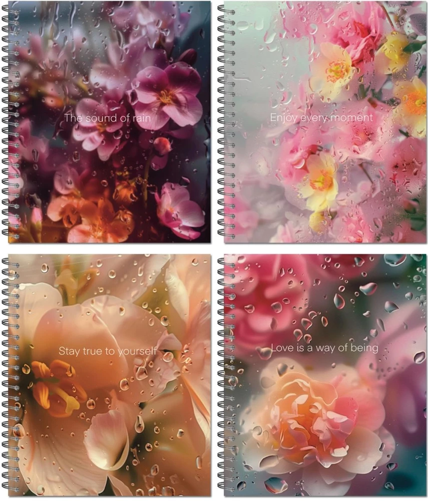 Notebook Flowers behind glass