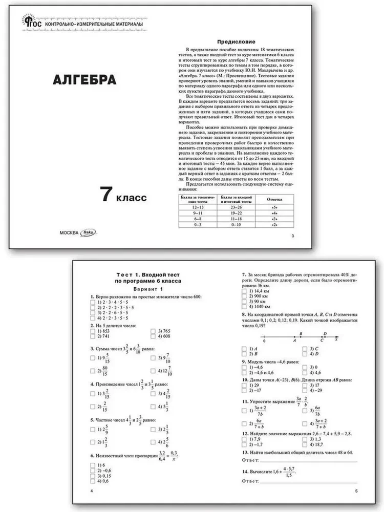 Mathematics. Algebra 7th grade.