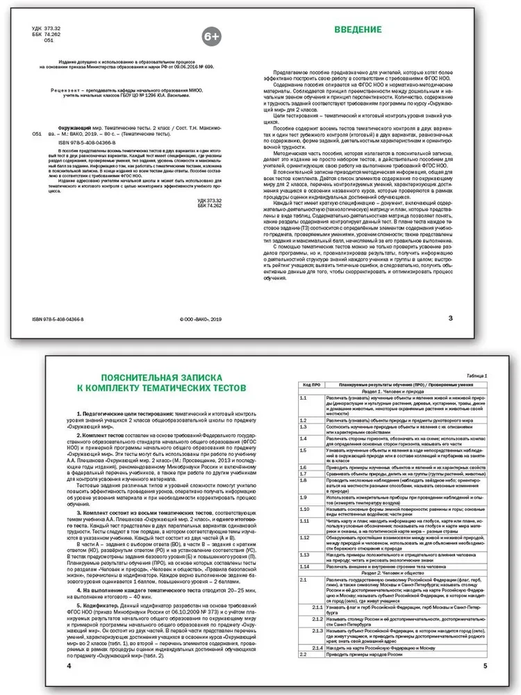 The world. 2nd grade. Subject Tests