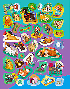 Wimmelbook with stickers. Pets