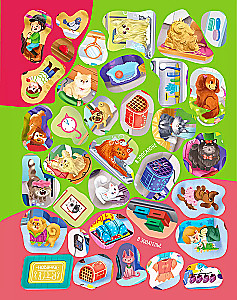 Wimmelbook with stickers. Pets