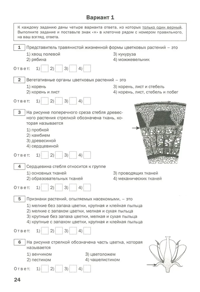 Biology. 7th grade. Subject Tests