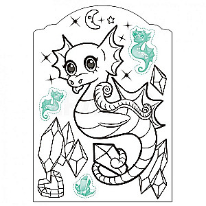 Magic coloring pages with stickers. Magic pets. Undersea world