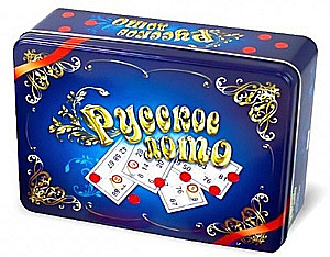 Board game Russian Lotto in a tin box “Blue Casket” with wooden barrels