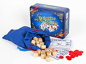 Board game Russian Lotto in a tin box “Blue Casket” with wooden barrels