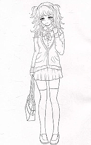 COLORING BOOK Fashion Anime. School style