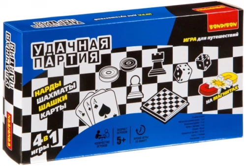 Games 4 in 1 Checkers. Chess. Backgammon. Cards