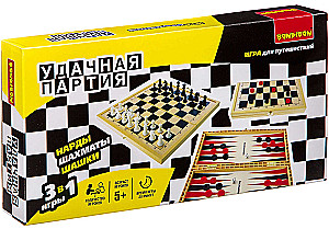 Игры настольные 3 в1 (шахматы, шашки, нарды)