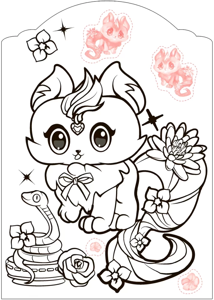 Coloring book with stickers. Magic pets. Golden Sands