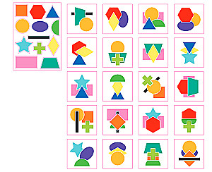 Educational game What's behind what? Shapes