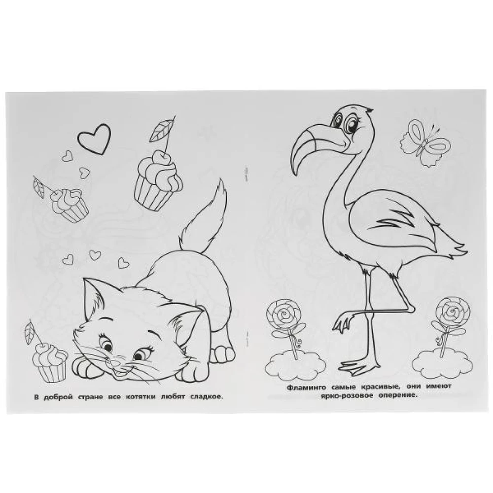 Cute animals. First Coloring Book A4 Cartoon